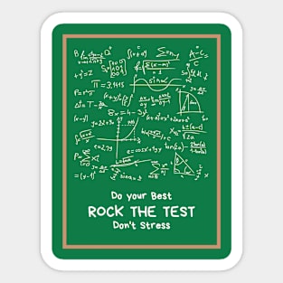 Rock the test teacher test day Sticker